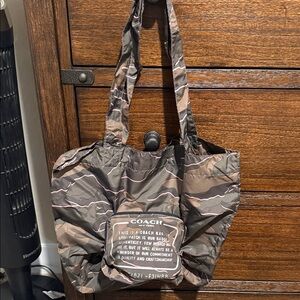 Coach Brown and Pink Camo Packable Patterned Tote
